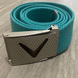 Callaway Mens Performance Logo Golf Cut To Fit Solid Webbed Belt Like new